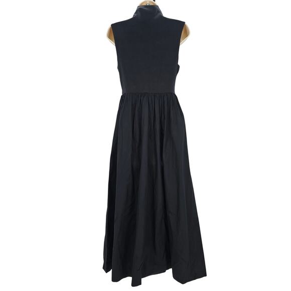 J. Crew Womans size XL Knit Mock Neck Poplin Skirt Midi Dress Black BY263 NEW - Picture 3 of 8